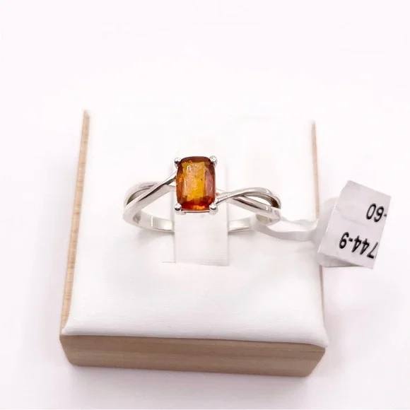 Size 9 Orange Kyanite 925 Sterling Silver Ring - Picture 7 of 7